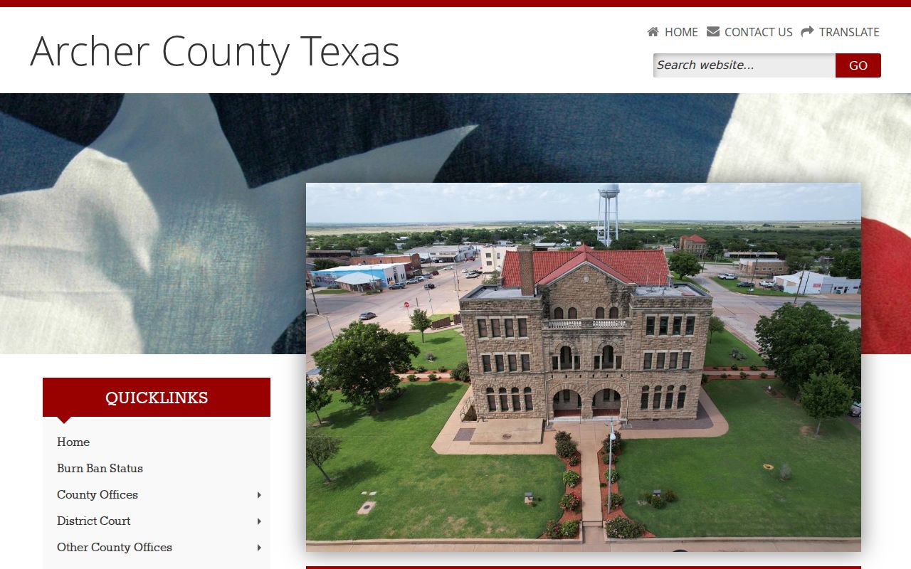 Archer County courthouse and office navigation for warrant records